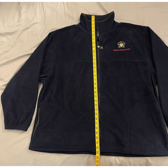 The Bradford Exchange Mens New Sz XXL Zip Up Long Sleeve Navy Blue Fleece Jacket - Picture 12 of 16